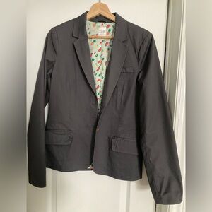 Twik Charcoal Blazer with Patterned Lining